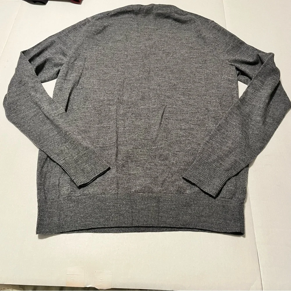 INC International Concepts Mens Small Grey Gray Purple Argyle Wool Blend Sweater
